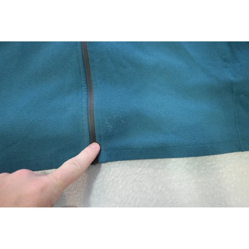 The North Face Fleece Jacket Mens Large Blue Full Zip Mock Neck Camp Hiking